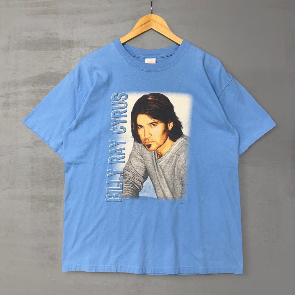 RARE‎ Vintage Billy Ray Cyrus .com Shirt Men's Large Blue Concert Tour Y2K